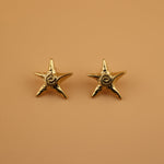 earrings, starfish earrings, gold earrings, beachy earrings