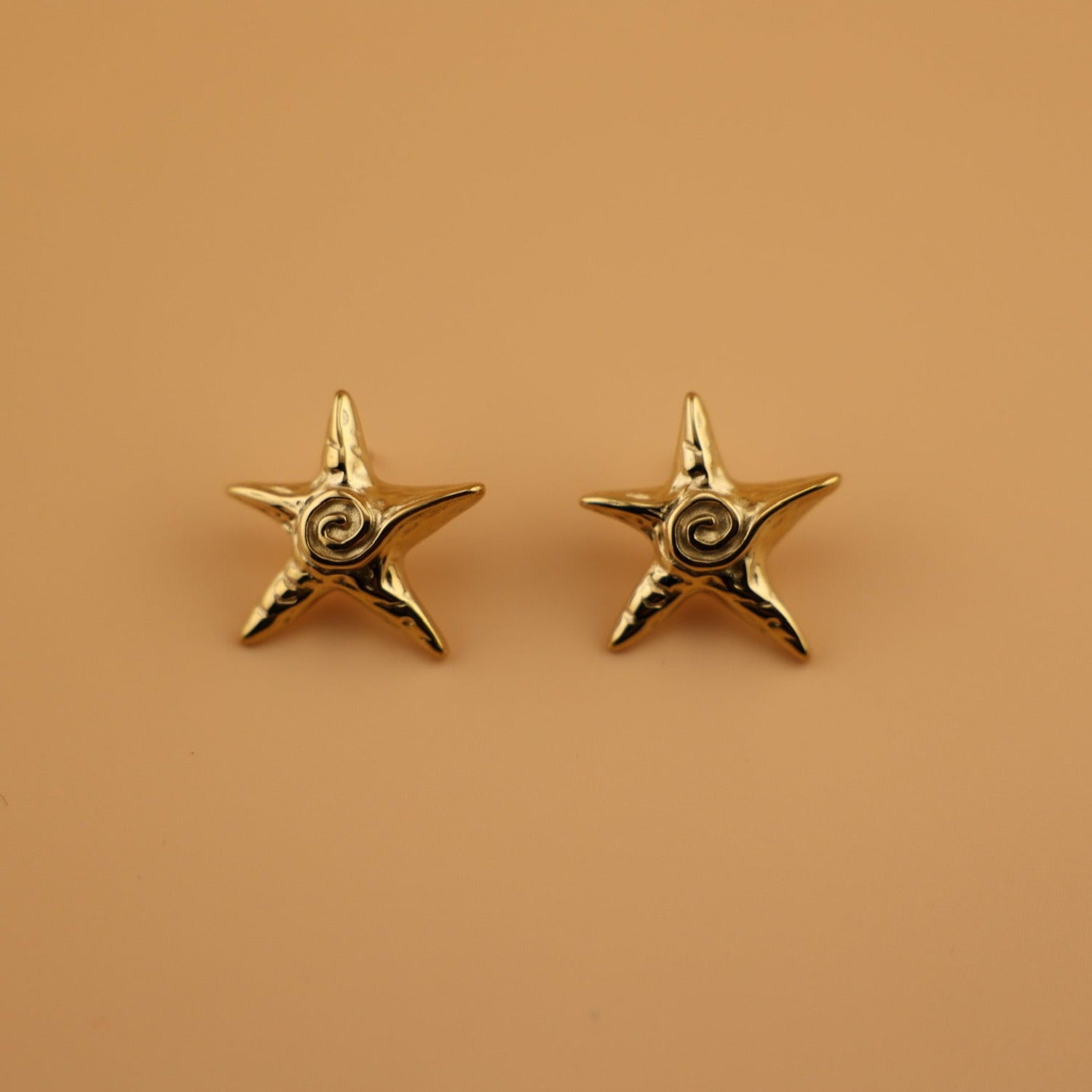 earrings, starfish earrings, gold earrings, beachy earrings