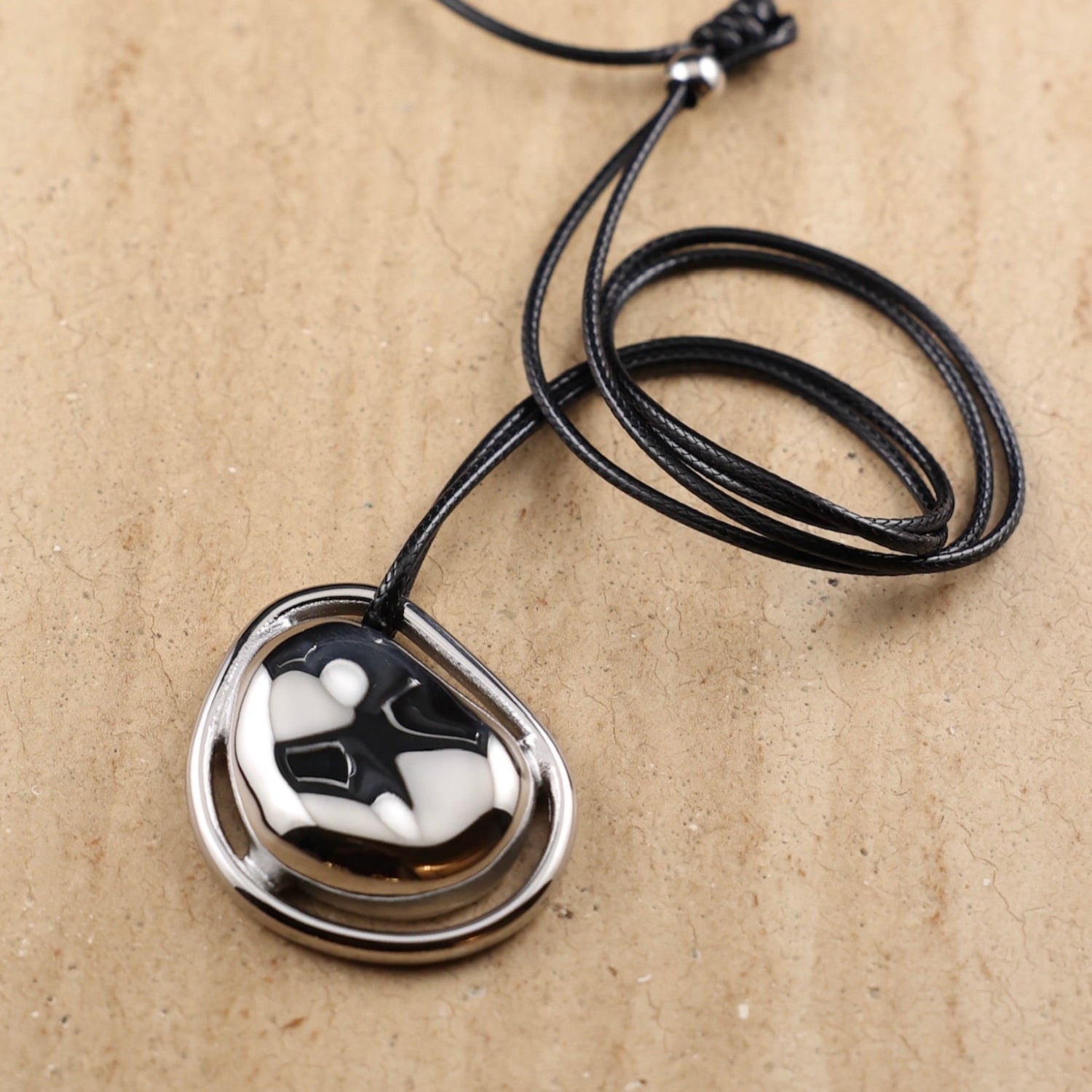 cord necklace, organic shaped necklace, statement necklace