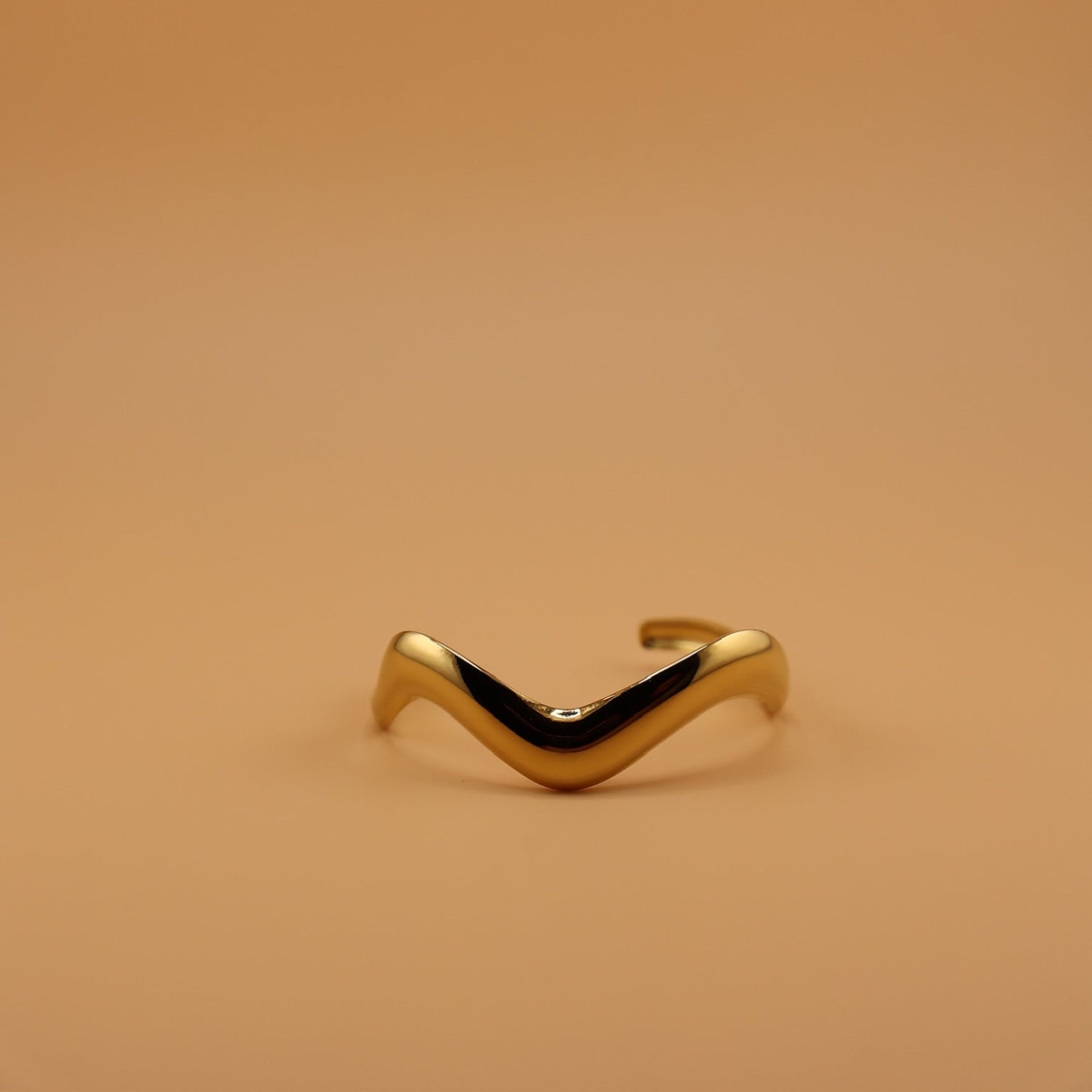 BANGLE, CUFF, WAVY, GOLD