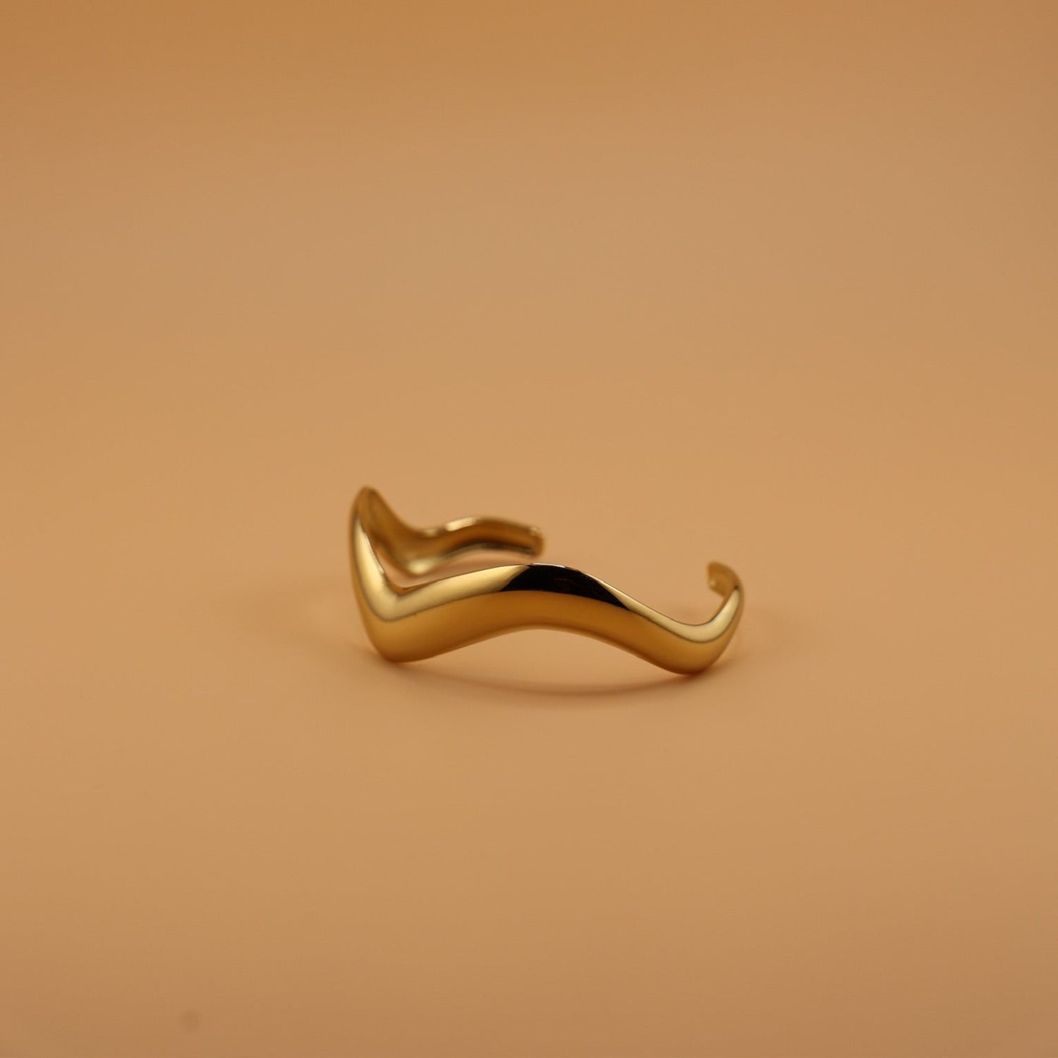BANGLE, CUFF, WAVY, GOLD