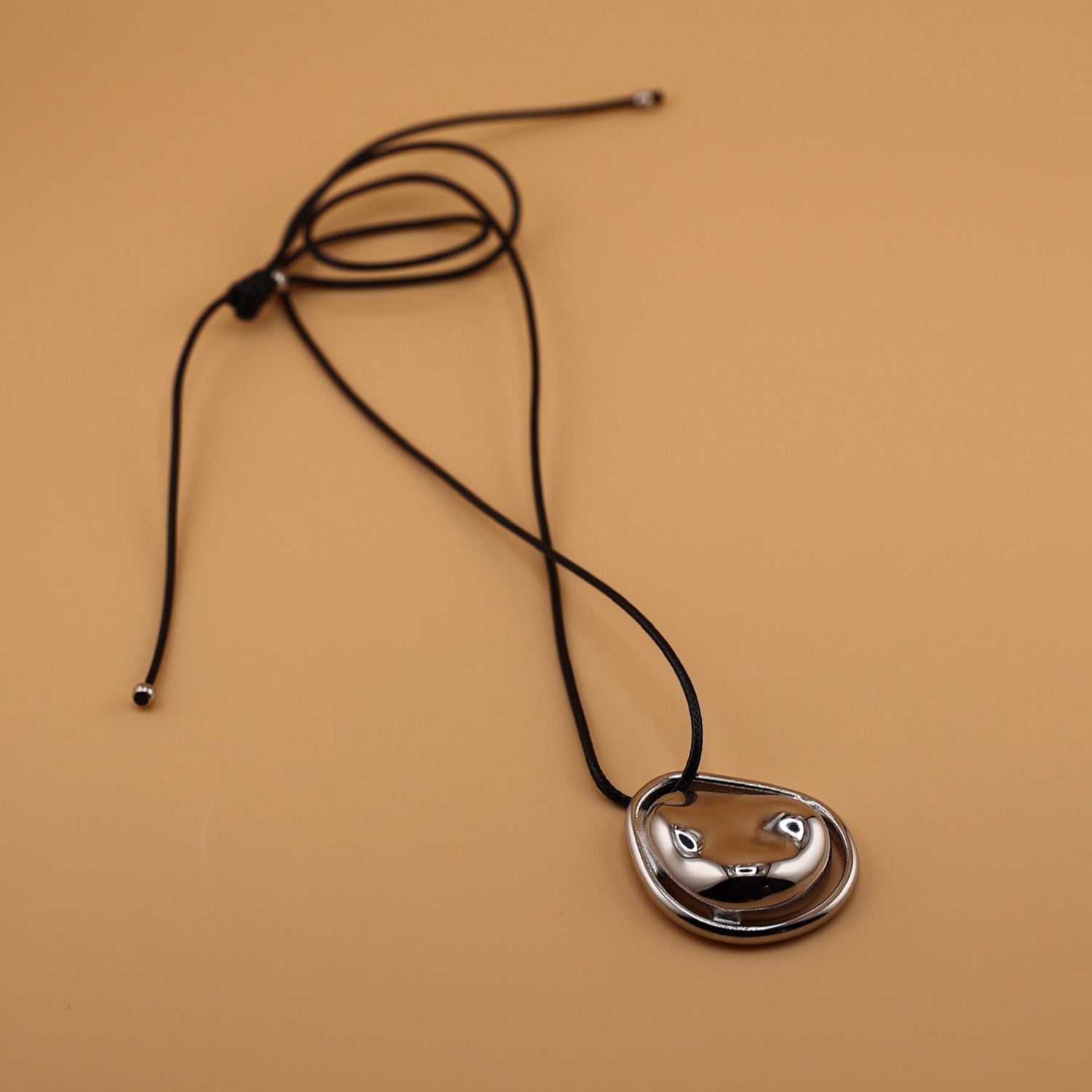 cord necklace, organic shaped necklace, statement necklace