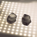 silver, oversized, organic shaped, earrings, studs