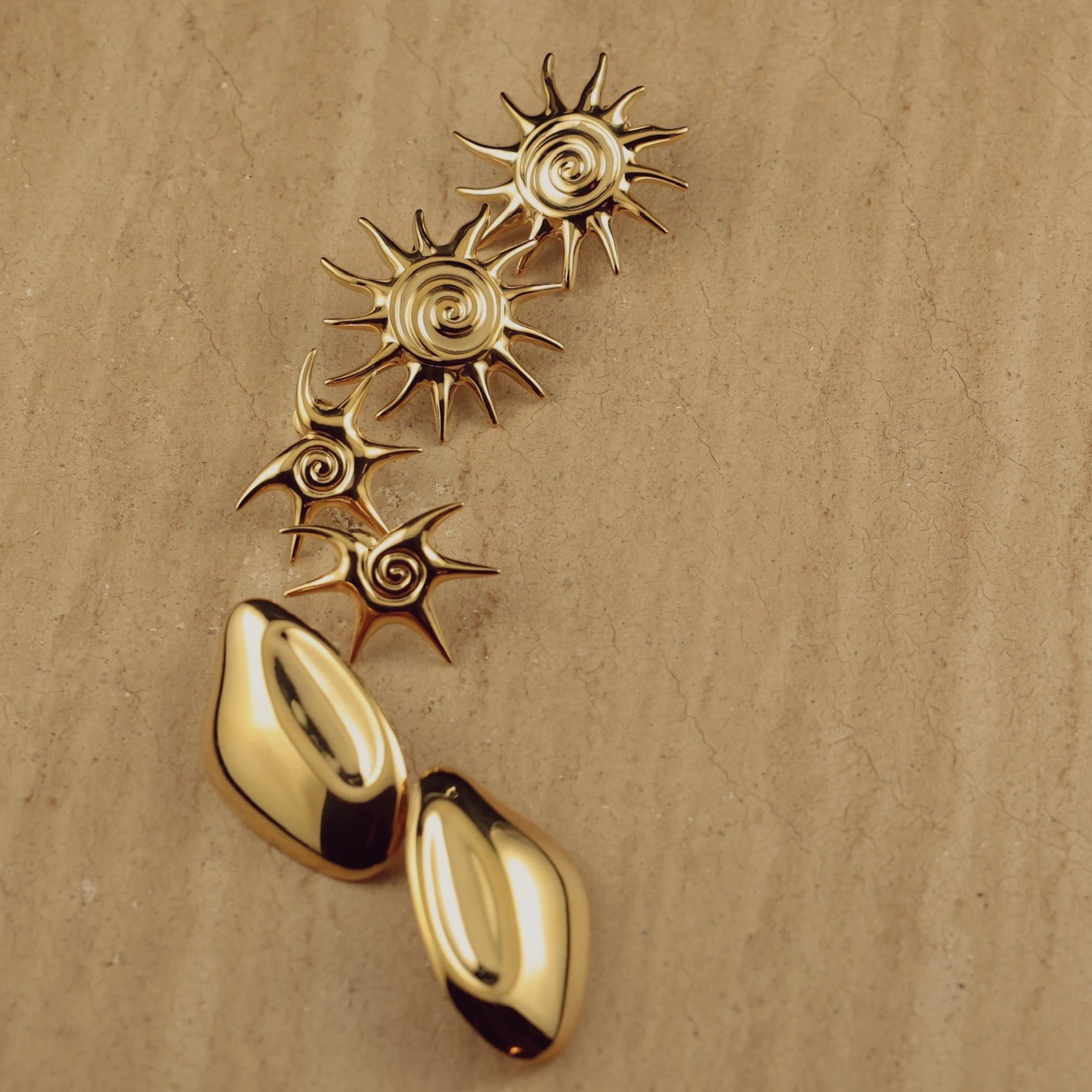 earrings, organic shaped, statement
