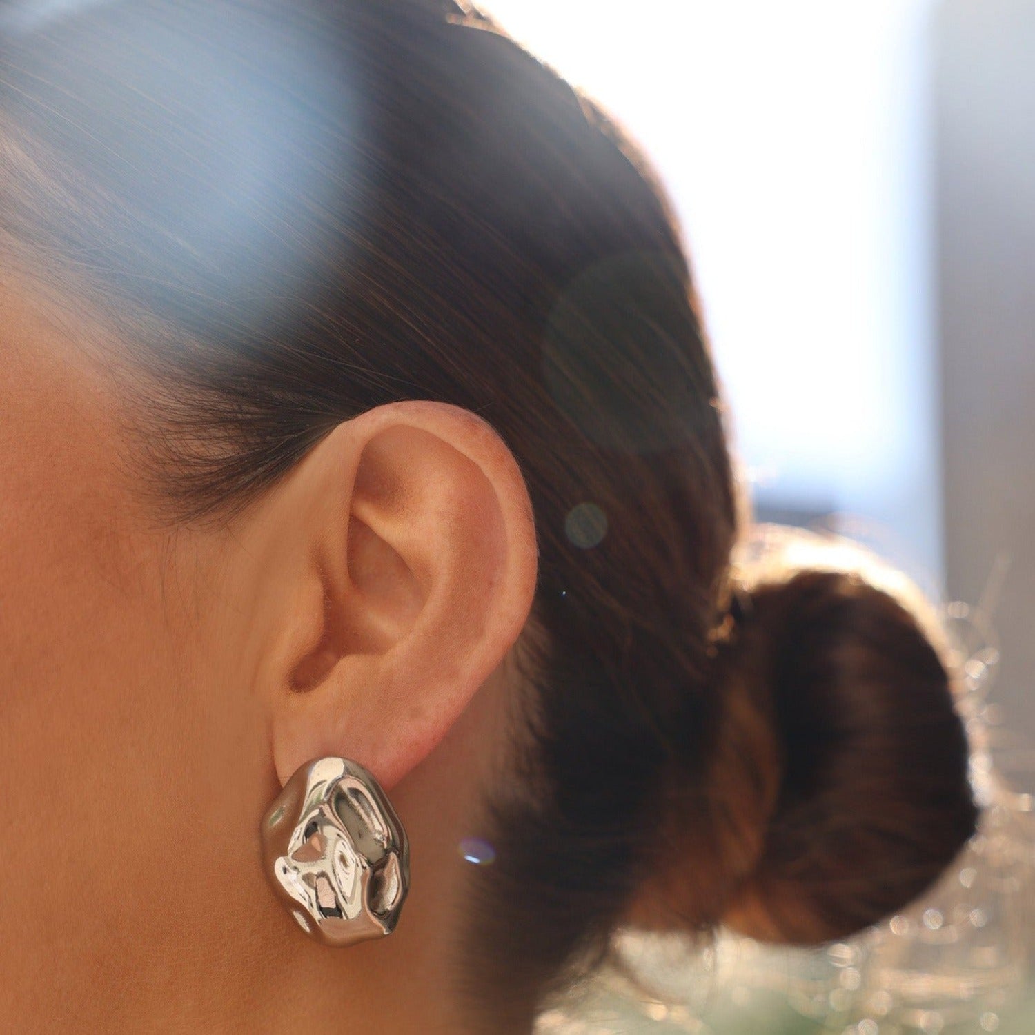 earrings, silver earrings, textured earrings, gift