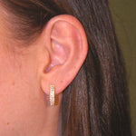 earrings, pave, huggie, hoop, gift