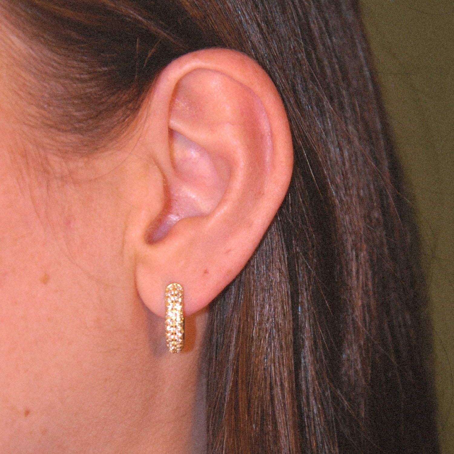 earrings, pave, huggie, hoop, gift