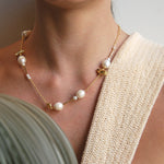 necklace, gold, chain, pearl