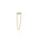 earring, chain, stud, topaz, gold