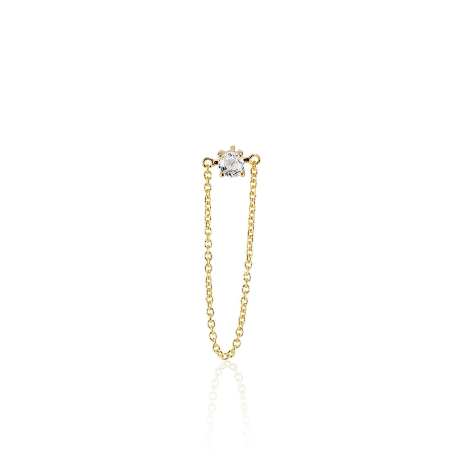 earring, chain, stud, topaz, gold