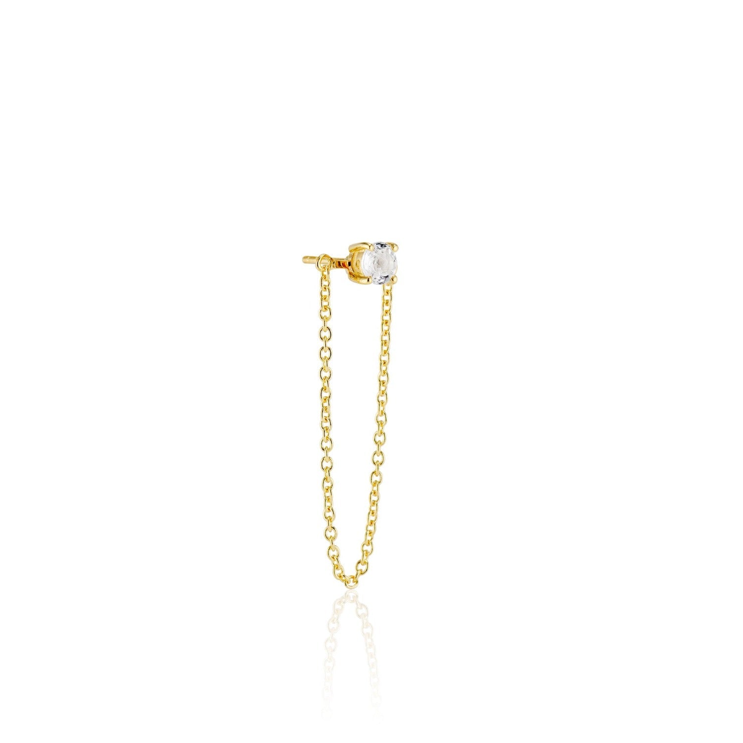 earring, chain, stud, topaz, gold