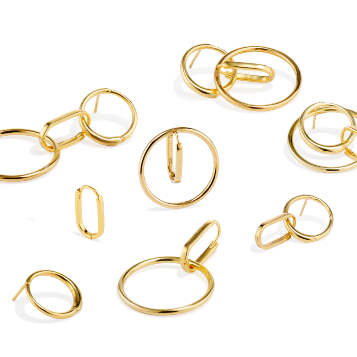 earrings, gift, modular, gold, hoops, long, chunky, mother's day gift