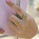 ring, gold, chain