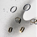 earrings, paint, art, black, white, gold, silver