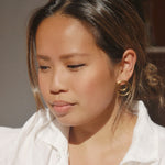 earrings, face, hair, gold, hoop