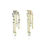 earrings, hanging, gems, diamonds, gold