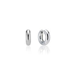 huggie, earrings, silver, hoop, round