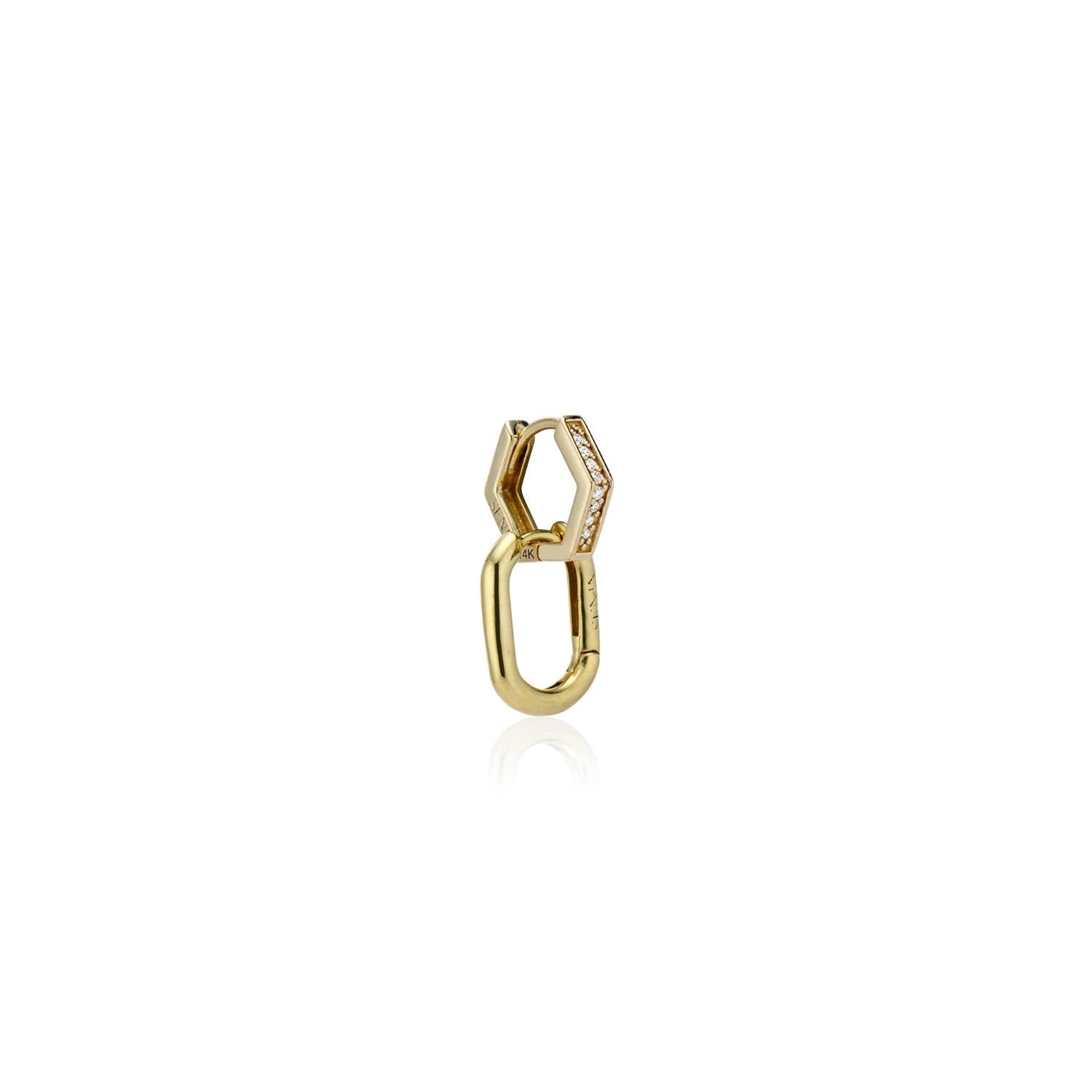 huggie, earrings, diamond, gold, round, oval