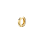 earrings, huggies, gold, pave