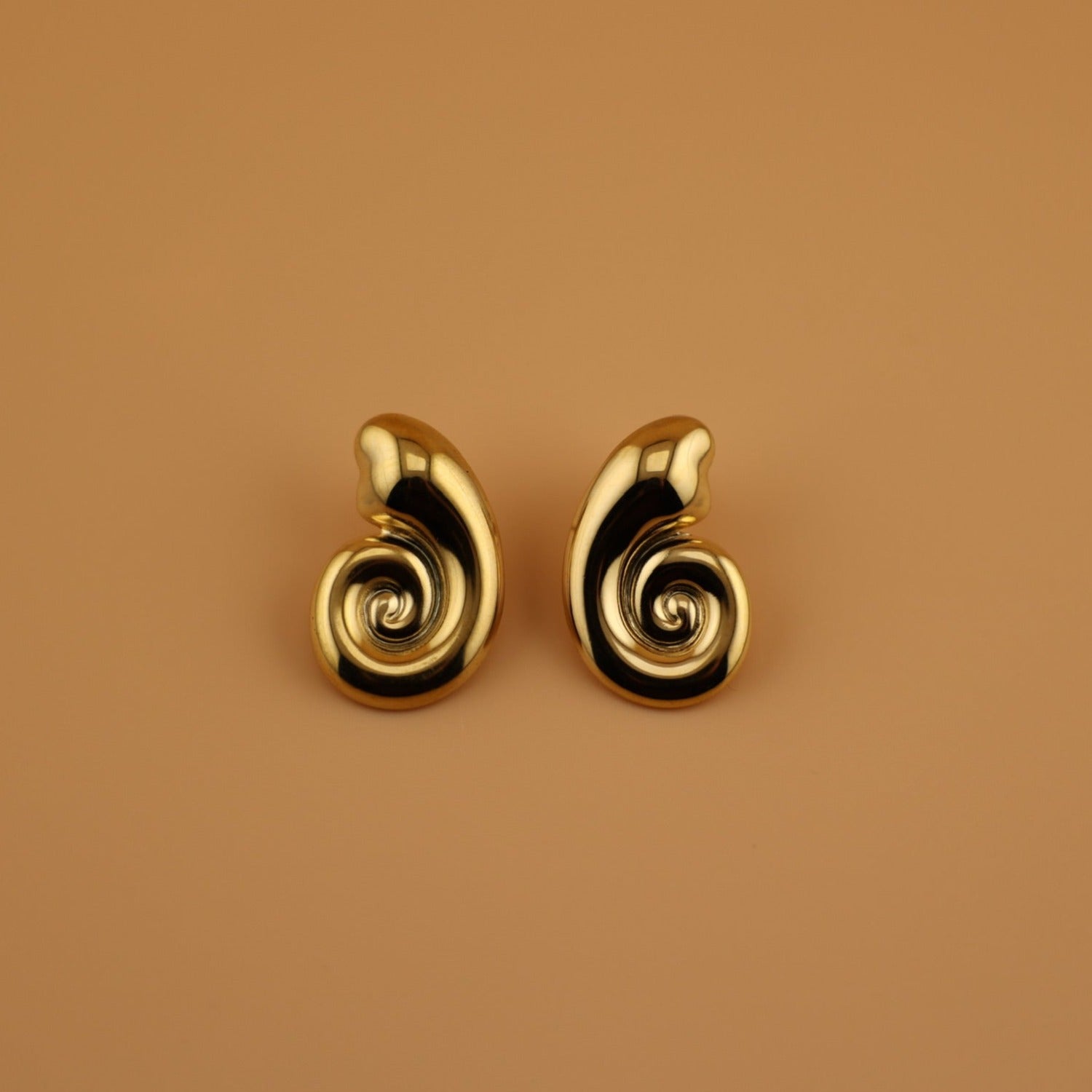 swirl earrings, gold earrings, statement earrings