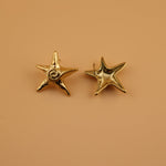 earrings, starfish earrings, gold earrings, beachy earrings