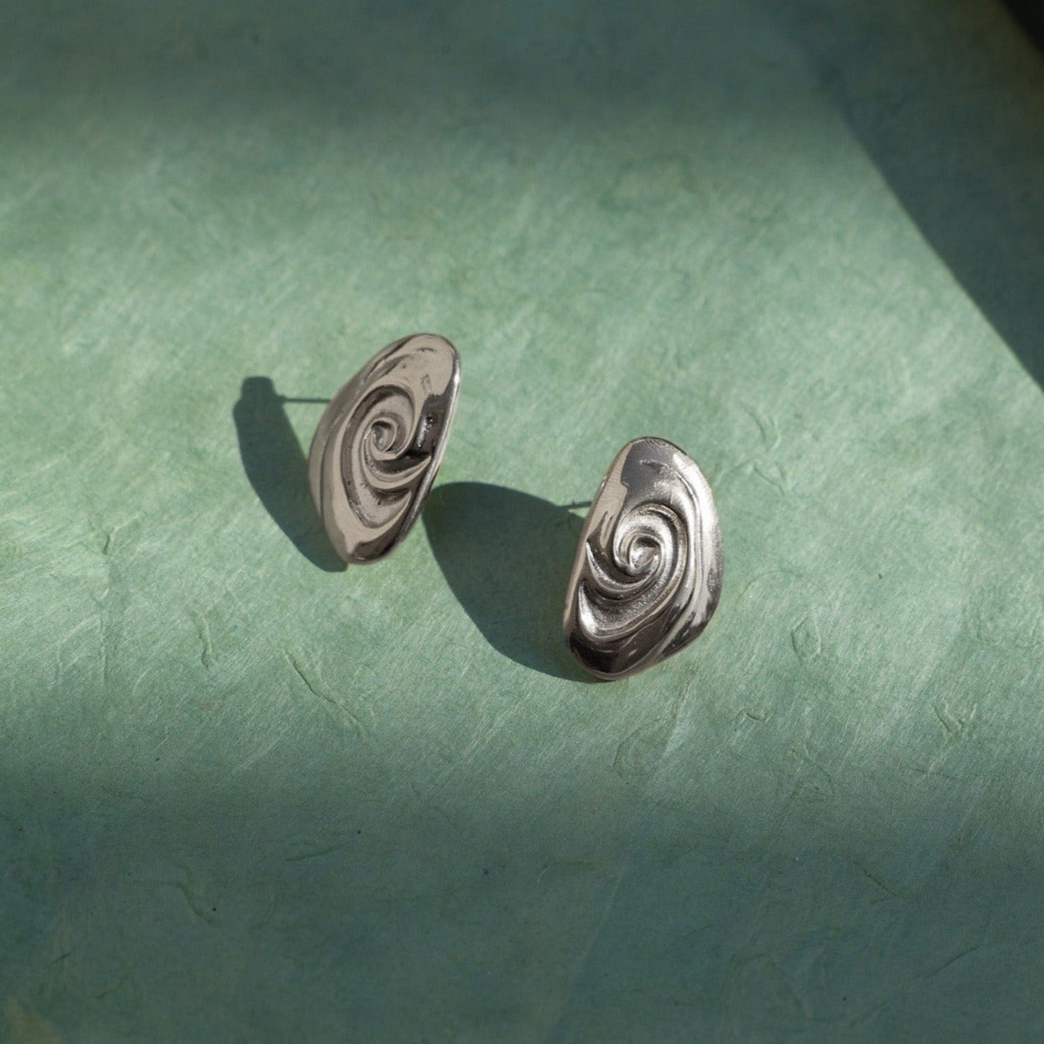 earrings, gifts, silver, swirl earrings, statement earrings