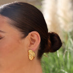 earrings, gifts, gold, swirl earrings, statement earrings