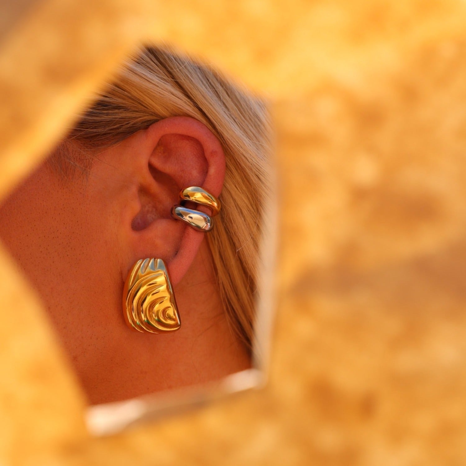 ear cuff, gold ear cuff, statement cuff