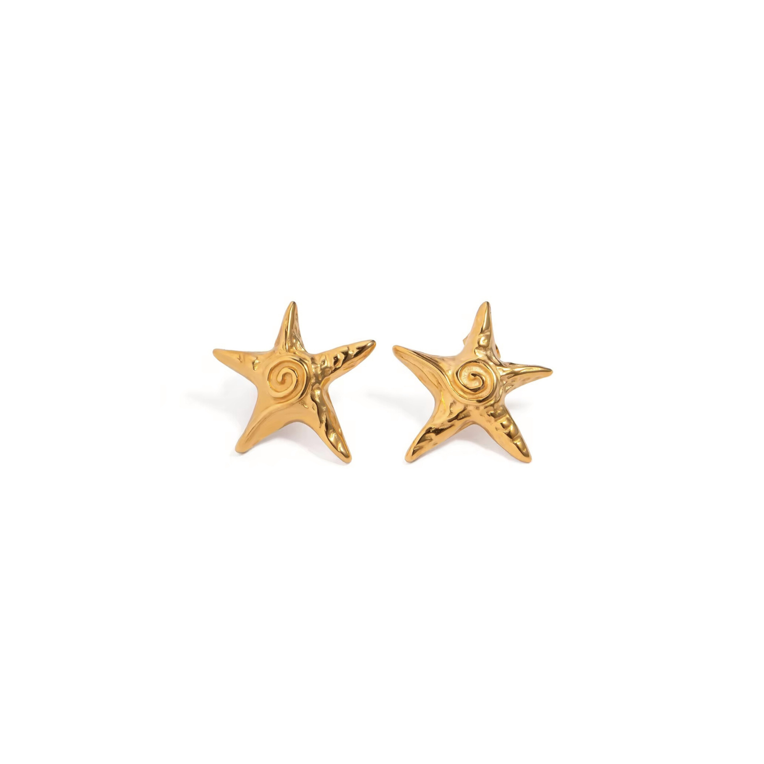 earrings, starfish earrings, gold earrings, beachy earrings