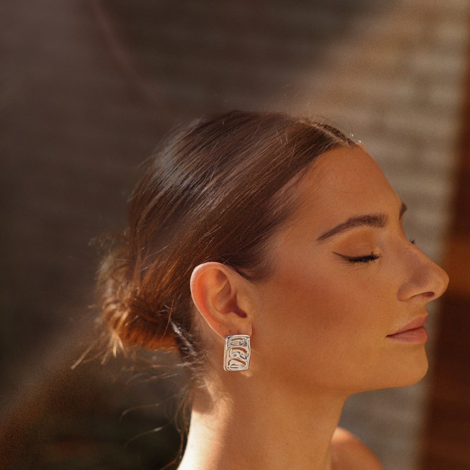 earrings, gift, organic shape earrings, silver earrings, studs