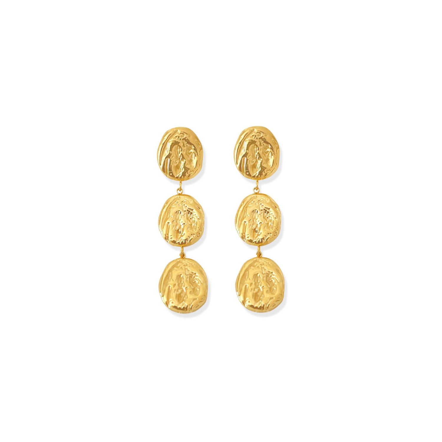 earrings, gold earrings, drop earrings, gift, textured earrings