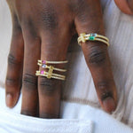 pink, ring, diamond, stackable ring, birthstone ring, birthstone