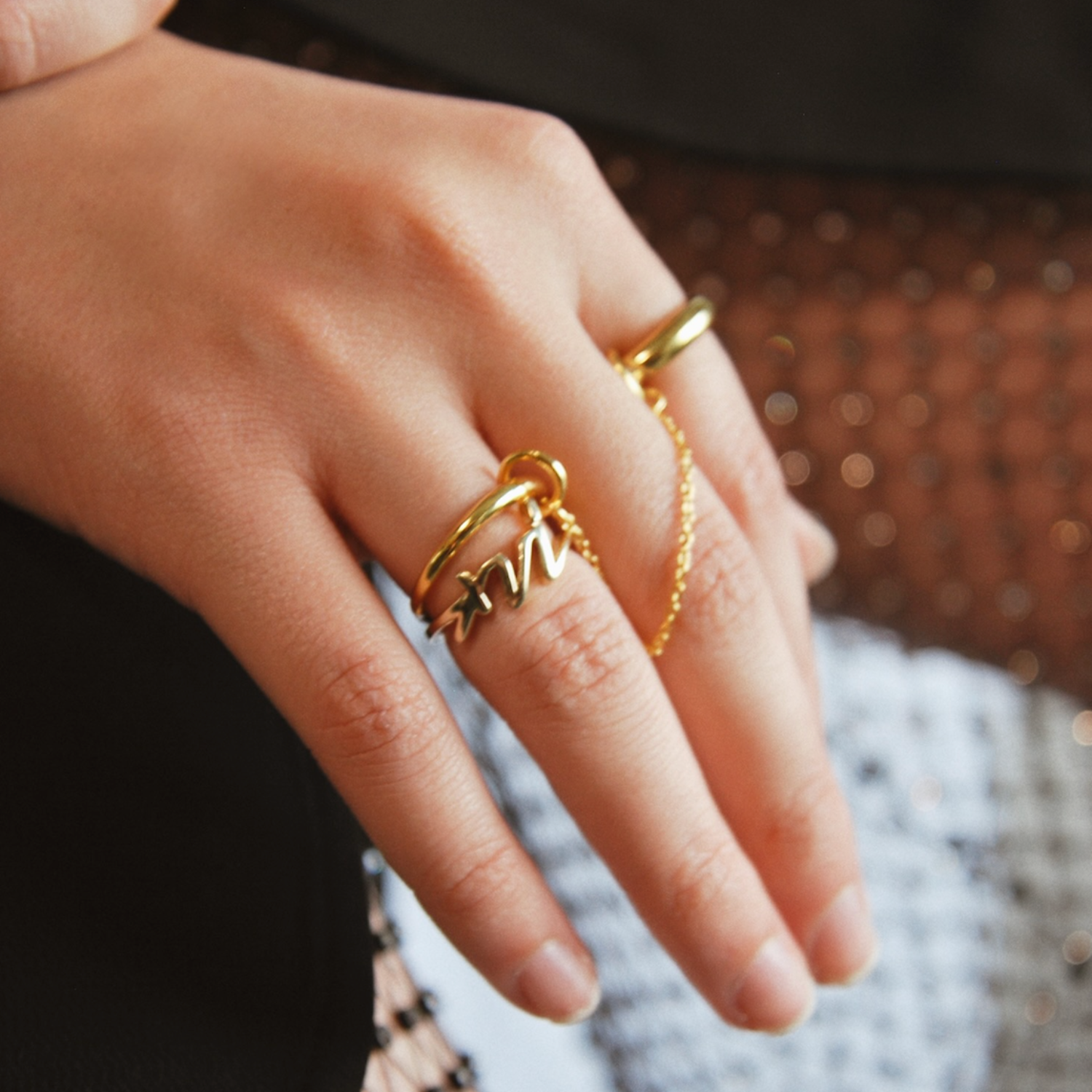 Gold Chain Rings  Delicate Chain Ring – Prism and Joy Jewelry
