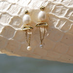 earrings, pearl, gold, jewelry