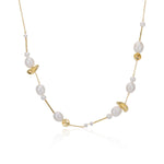 pearl, necklace, gold, chain, summer