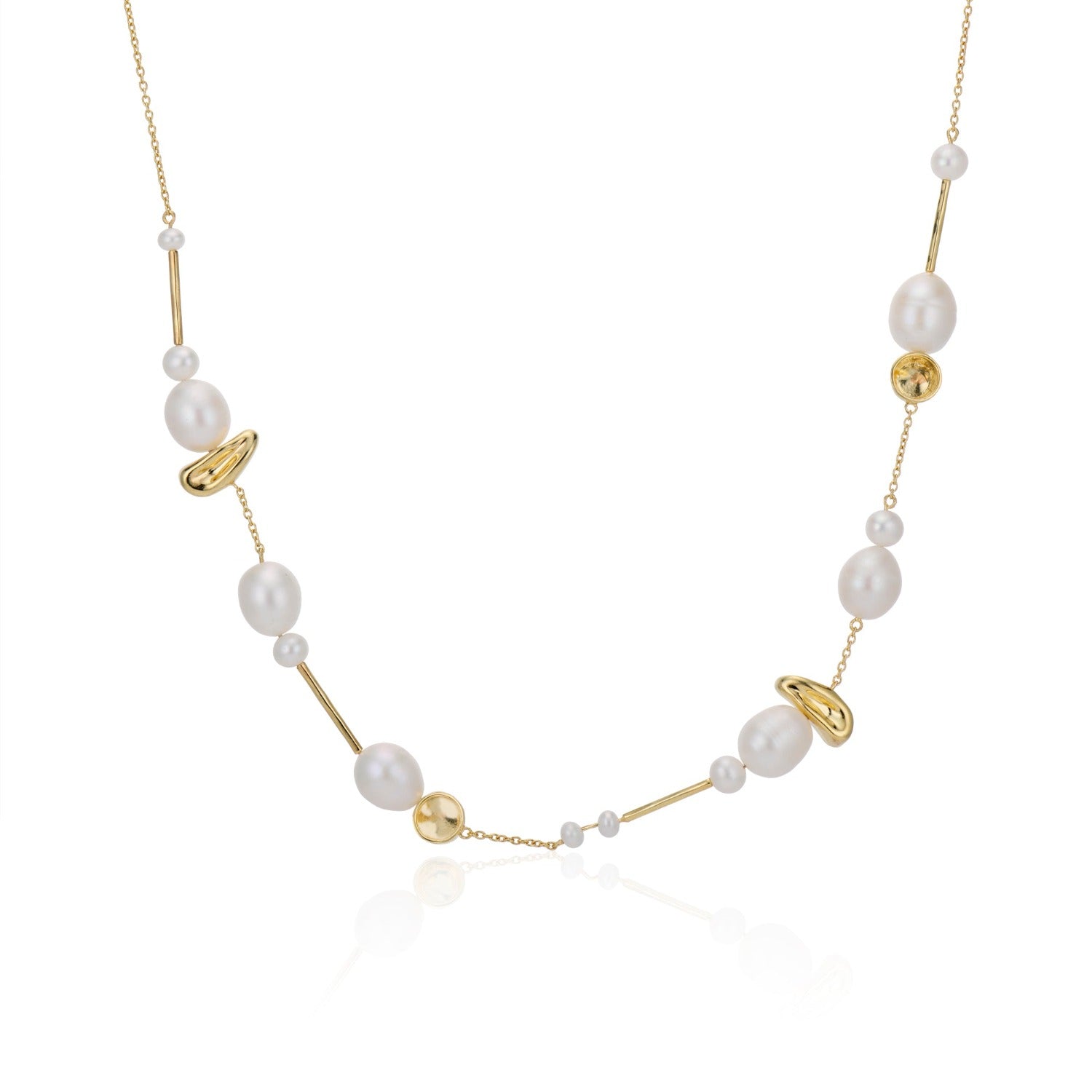 pearl, necklace, gold, chain, summer