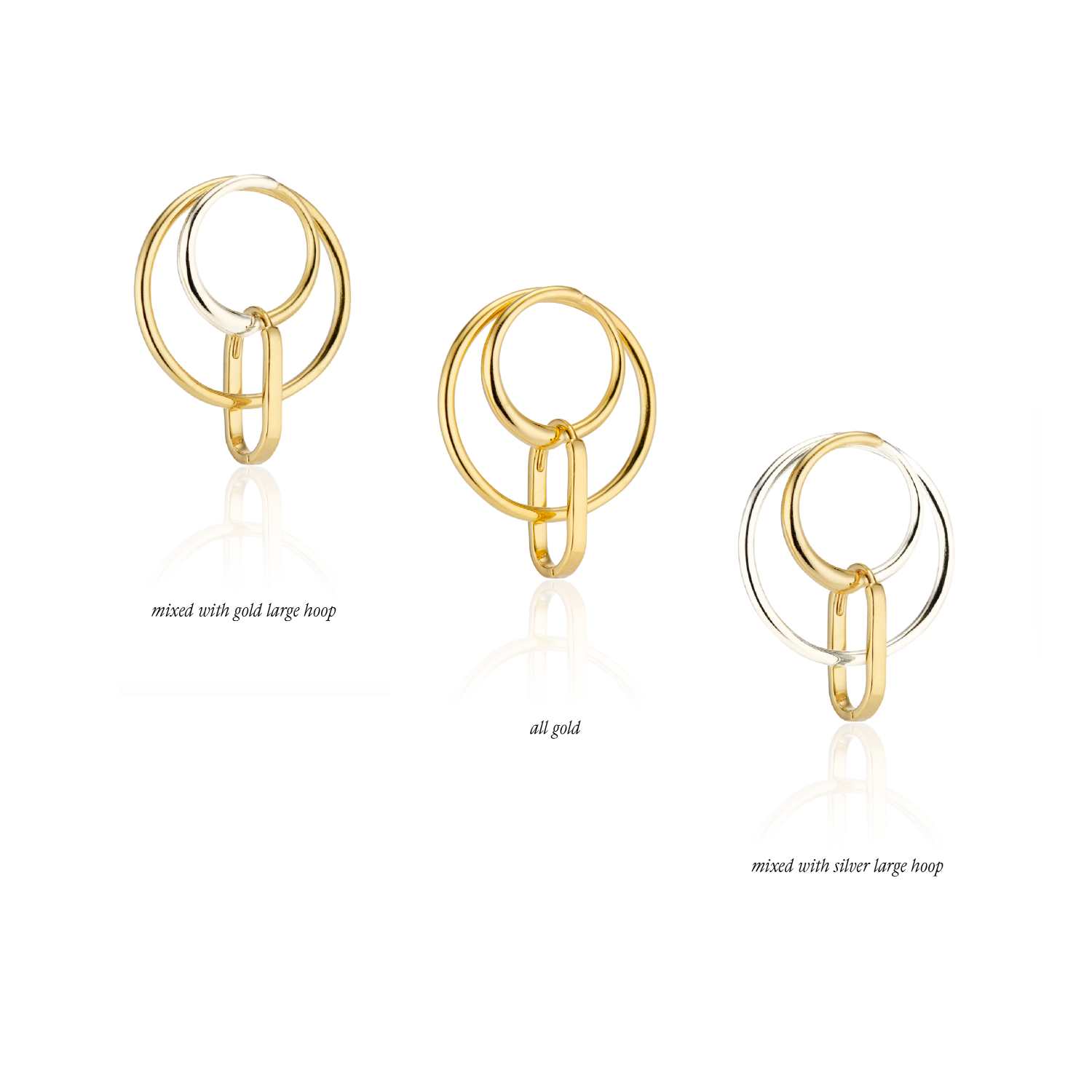 earrings, gold, silver, hoop